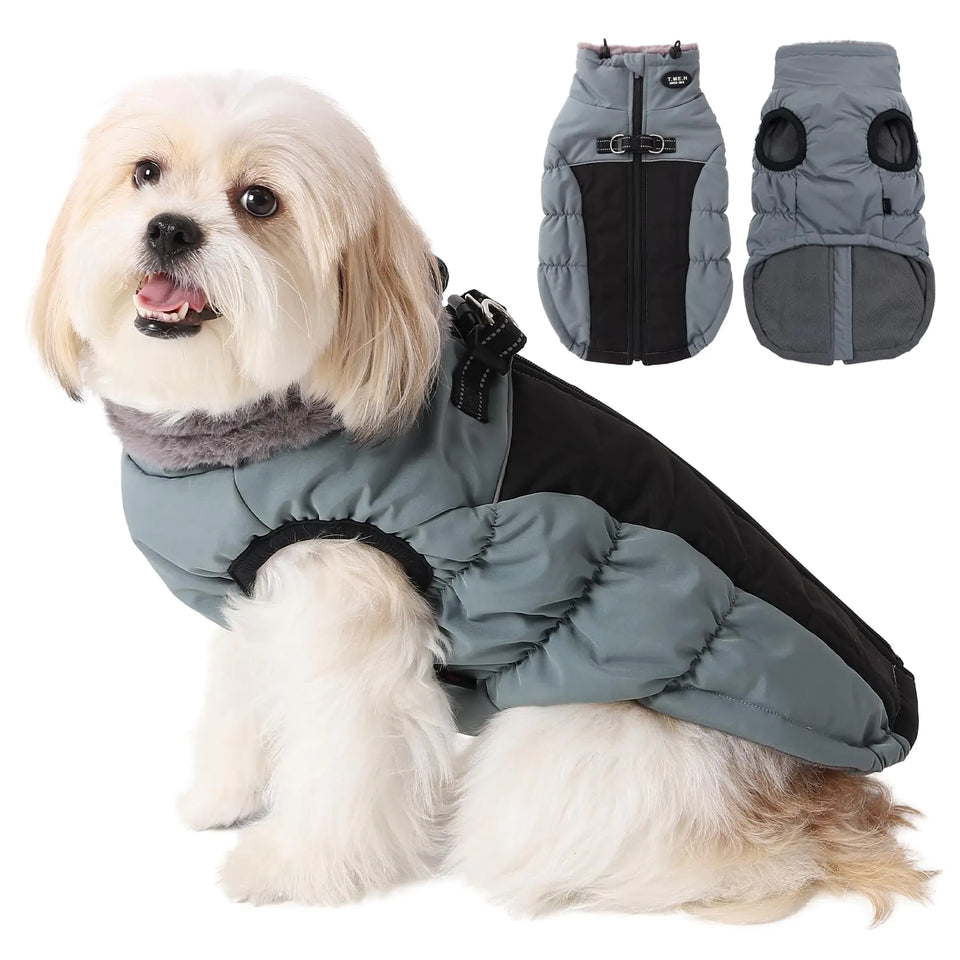 Gyuzh Dog Coat Jacket Vest Clothes Dog Harness Coat Reflective Adjustable Dog Jackets Dog Clothes Winter Waterproof Dog Coats for Small Medium Large Dogs (X-Small Blue) - Ayora Pets