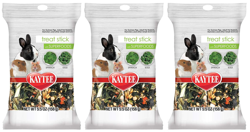Kaytee 6 Pack of Small Pet Superfood Treat Sticks .17 Ounces Each with Spinach and Kale - Ayora Pets