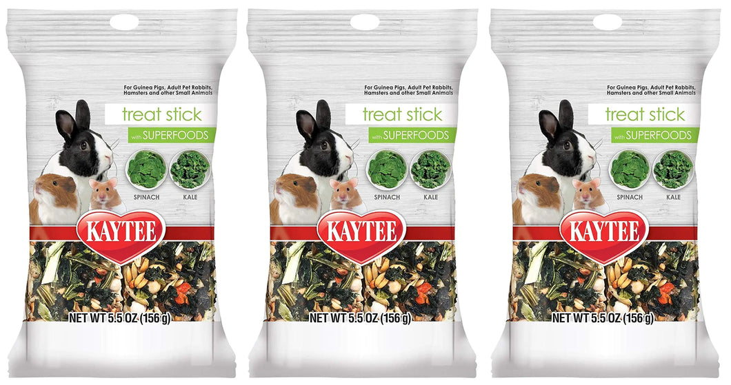 Kaytee 6 Pack of Small Pet Superfood Treat Sticks .17 Ounces Each with Spinach and Kale - Ayora Pets
