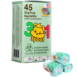 Poop Bags for Dogs - Certified Compostable Pet Dog Poop Bags Rolls Refill Made in USA 45 Bags (3 Rolls) - Leakproof Extra Thick Pet Waste Eco Friendly Plant Based Material Color Coded for Easy Use - Ayora Pets