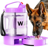 77oz Dog Travel Water Bottle with Pull-out Drinking Bowl Portable Dog Water Bowl Dispenser Suitable for Large Medium and Small Dogs When Going Out for Camping Travel Dog Park Play Purple - Ayora Pets