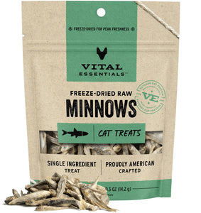 Vital Essentials Freeze Dried Raw Cat Treats Minnows Treats 0.5 oz - Ayora Pets