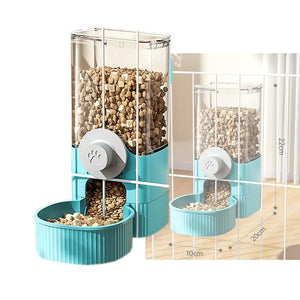 Hanging Automatic Bunny Food Water Dispenser Gravity Rabbit Cage Feeder and Water Dispenser Ferret Cages Accessories Cage Cat Food Bowl for Chinchilla Guinea Pig Hedgehog (Fooding Blow-Blue) - Ayora Pets
