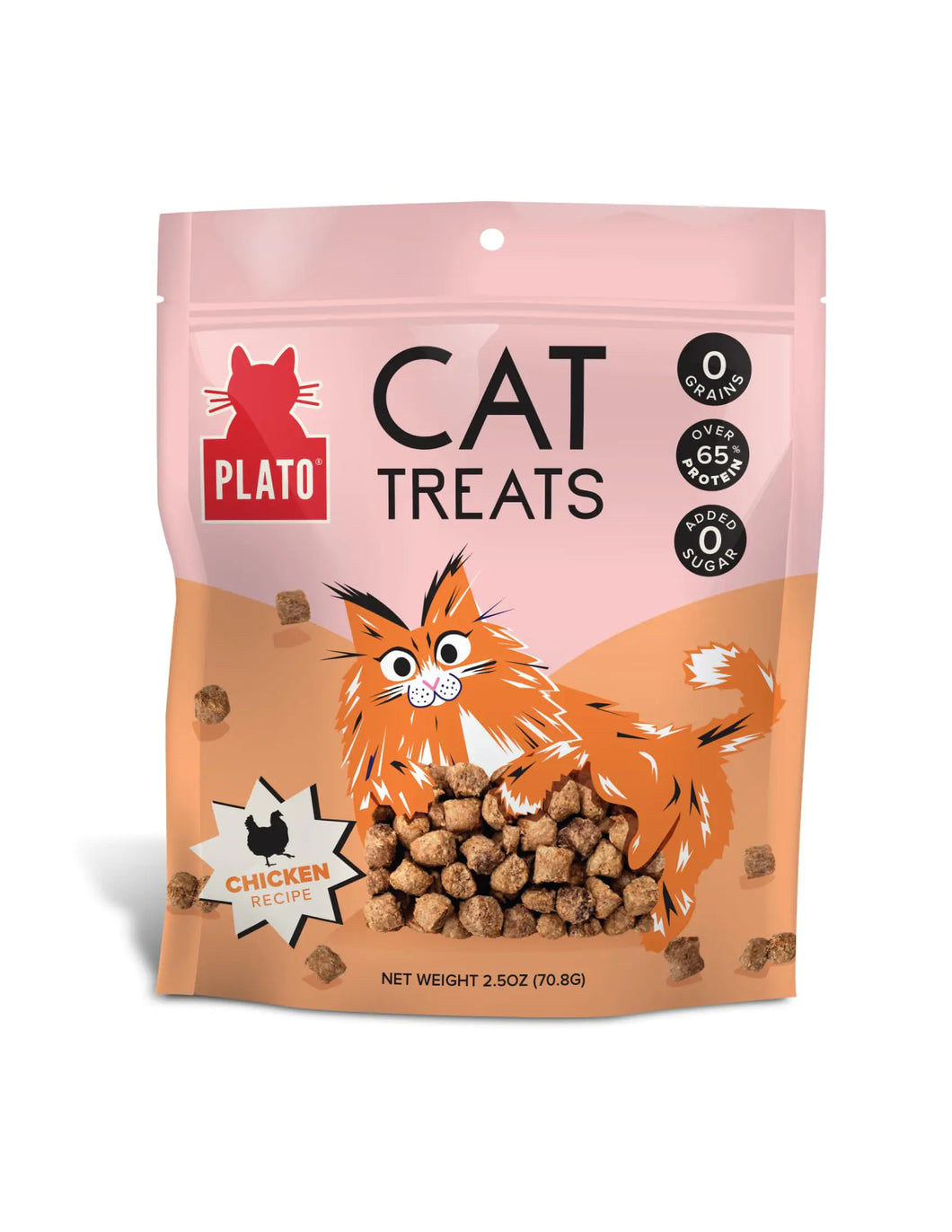 PLATO Pet Treats Air-Dried Cat Treats Chicken Recipe Grain Free All Natural Made in The USA 2.5oz - Ayora Pets