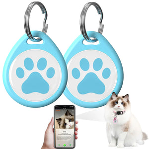 2-PackQR Code Pet ID Dog cat Tags for Collar Personalized for Pet Online Profile - Scan QR Receive Instant Pet Location Alert Email Anti-LostNo Subscription fees (Blue&Blue for cat - 1") - Ayora Pets