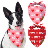 Oritasy Valentines Day Dog Bandanas 2-Pack Triangle Reversible Love Pet Scarves Premium Fabric Red Pink Bandana for All Boys Girls Dogs (X-Large Style 1) - Ayora Pets