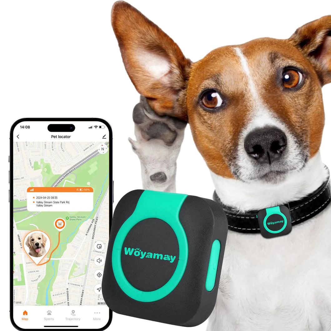Woyamay GPS Tracker for Dogs and Cats Mini Cat & Dog GPS Tracker with Health Monitor and GPS Dog Fence Waterproof GPS Pet Tracker Works with Any Collar (Android and iOS Universal) - Ayora Pets