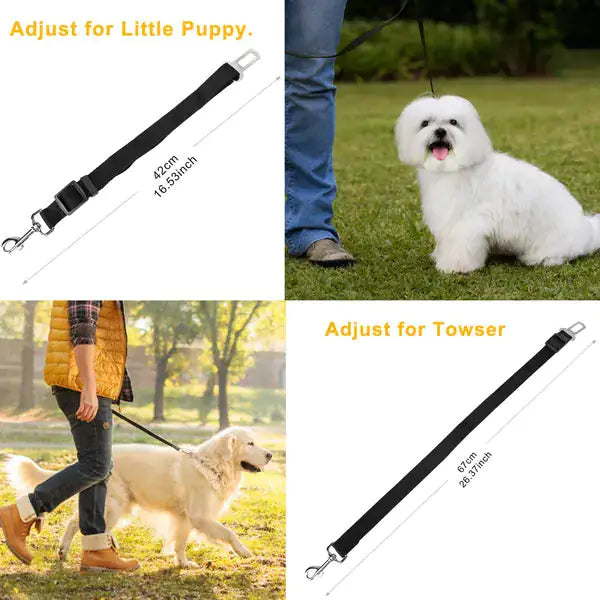 2Pcs Pet Dog Seat Belt Leash Adjustable Pet Dog Cat Safety Leads Harness - Ayora Pets