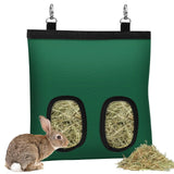 Rabbit Hay Feeder Bunny Hay Bag for RabbitsRabbit Feeder Fabric Bag Feeder Storage Bag2 Holes Large Capacity 600D Oxford Cloth Fabric Hanging Hay Feeder Bag for Small AnimalHay Guinea Pig(Green) - Ayora Pets