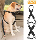 2Pcs Pet Dog Seat Belt Leash Adjustable Pet Dog Cat Safety Leads Harness - Ayora Pets