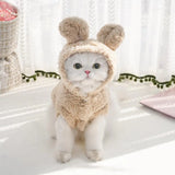 Cat Bunny Ears Costume Cute Dog Kitten Hoodies Sweater Rabbit Ears Puppy Pet Apparel (XXX-LargeBeige) - Ayora Pets