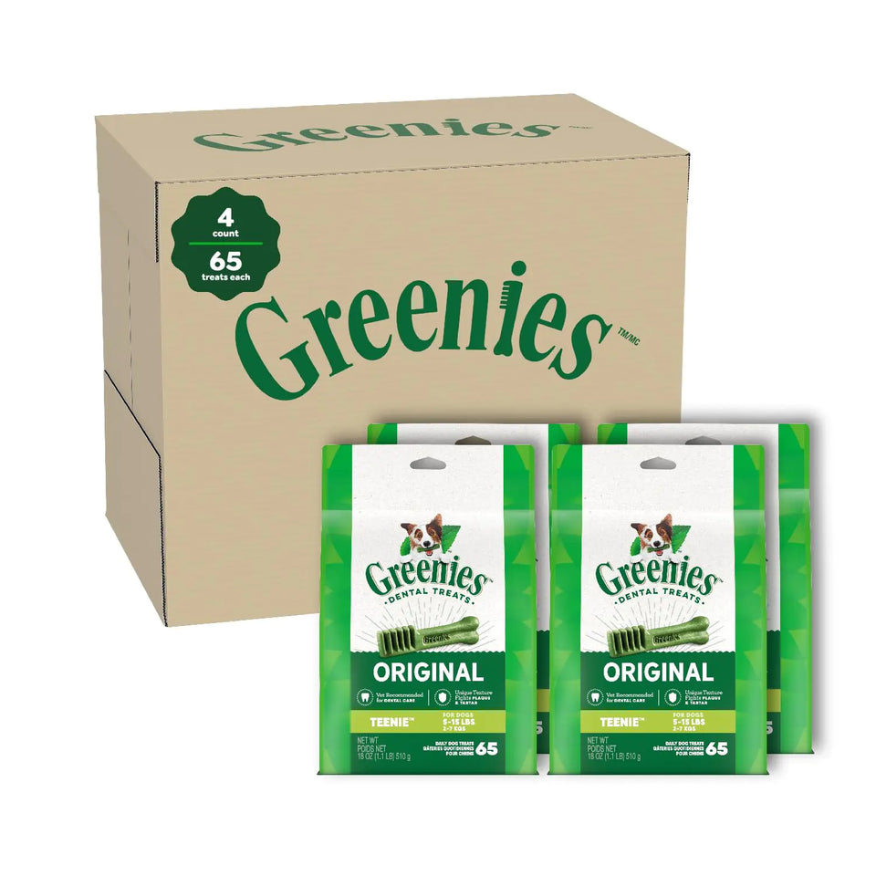 GREENIES Original TEENIE Natural Dog Dental Care Chews Oral Health Dog Treats 72 oz. Pack (260 Treats) - Ayora Pets