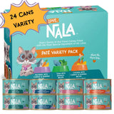 LOVE NALA Wet Cat Food Pate Recipe - Grain Free Wet Cat Food in Broth Natural Cat Pate Wet Food Adult Cat Food Wet - Chicken & Fish Variety - 24 Pack - Ayora Pets