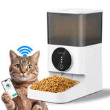 Automatic Cat Feeder 4L Large Capacity Auto Pet Feeder Dry Food Dispenser for Pet Timed Dog Food Feeder Stainless Steel Food Bowl/Dual Power/Anti-Blockage Cat Dog Feeder Indoor Outdoor (White) - Ayora Pets