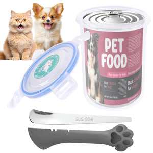 Canned Dog Food Storage LidsReusable Airtight Can Cover Pet Food Sealer - Keeps Dog Food Lids Storage Can Fresh dog Food Lids Container Eliminates Odor Easy To Use With SUS 304 SpoonCan Opener - Ayora Pets