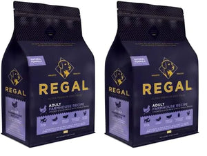 Regal Pet Foods Adult Farmhouse Recipe (Chicken and Duck) All Natural Slow Cooked Whole Grain Dry Dog Food for All Breeds and Sizes of Adult Dog - Made in The USA 4 LB Bag (Pack of 2) - Ayora Pets