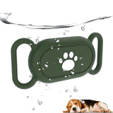 Waterproof Dog Collar Holder Compatible with Samsung Galaxy SmartTag2 Silicone GPS Tracker Hidden Loop Holder for Samsung Smart Tag2 Anti-Lost Dog Collar Samsung Tag2 Dog Paw Case(Green) - Ayora Pets