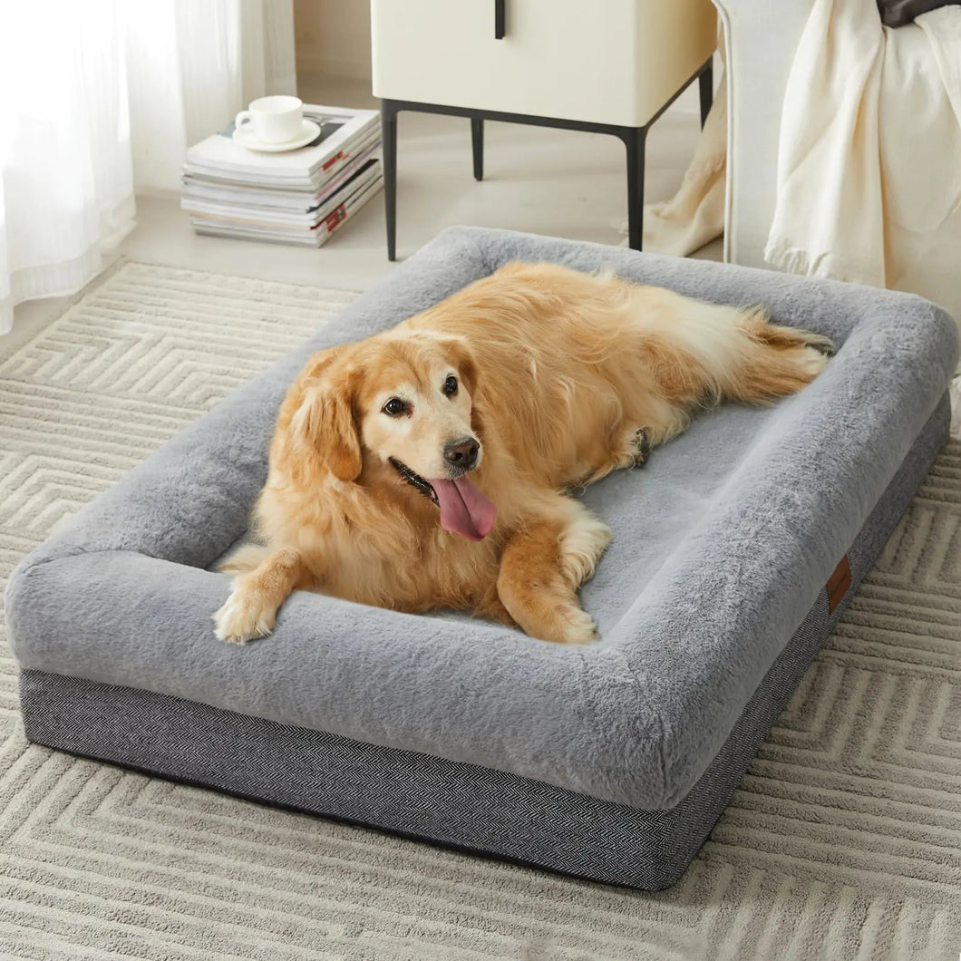 BFPETHOME Orthopedic Dog Beds for Extra Large Dogs Washable Large Dog Bed with Bolster Orthopedic Large Dog Beds with Removable Covers & Waterproof Dog Bed for Pet - Ayora Pets