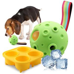 Dog Toys Frozen Treat Dispensing Dog Toy to Keep Them Busy Dog Chew Toy for Refillable Homemade Freezable Food Reduces Anxiety Easy Clean Interactive Dog Puzzle Toy with Silicone Tray Mold (Green) - Ayora Pets