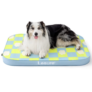 Lesure Inflatable Waterproof Dog Bed for XL Dog Bed Portable Outdoor Travel Dog Bed Comfort Adjustable Support Air Mattress Crate Mat with 3 Inch Orthopedic Foam for Indoor & Outdoor Dogs Blue - Ayora Pets