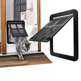 Cdycam Dog Cat Door for Screen Door with Magnetic Flap Lockable Magnetic Closure Sturdy Screen Pet Door for Existing Sliding Door Window (S (Inside Size: 9.4"*7.4") Black) - Ayora Pets