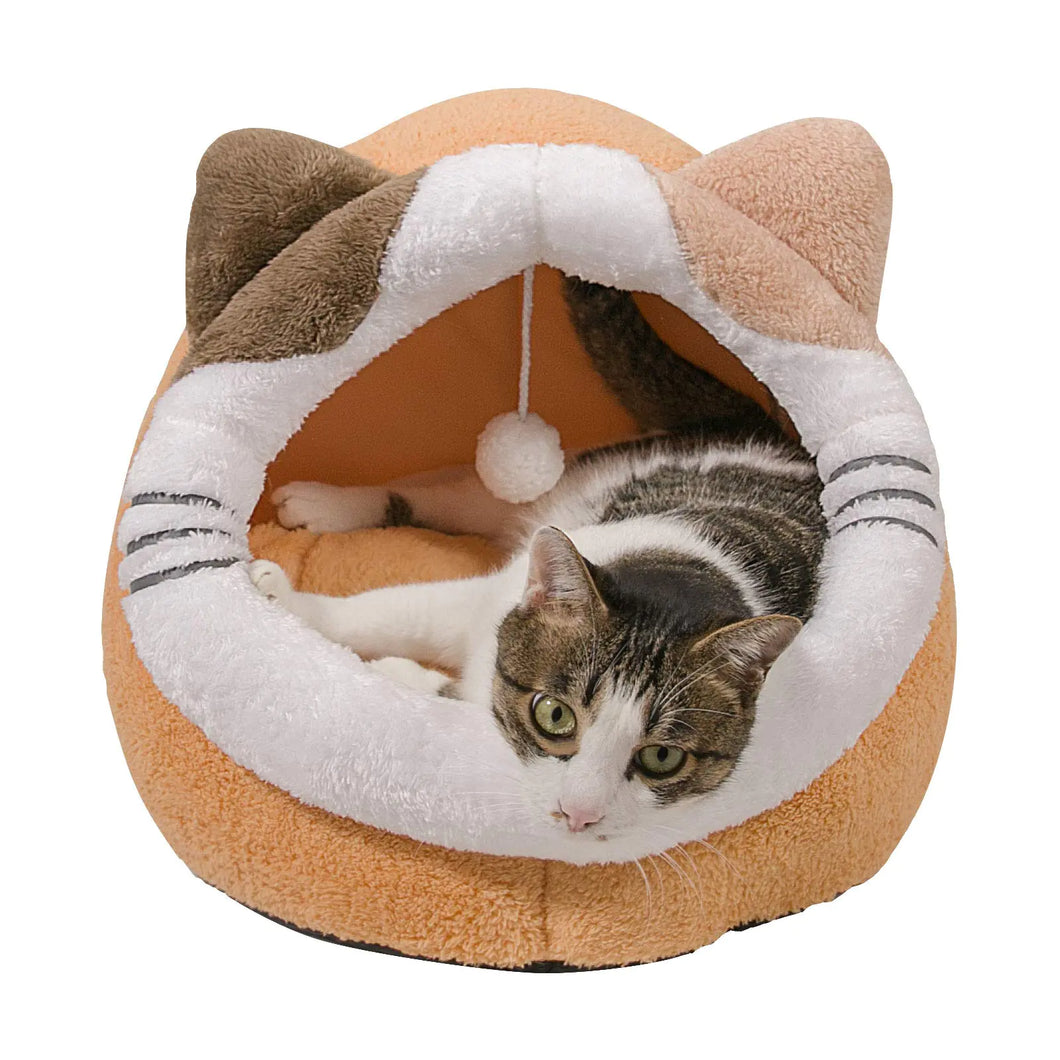 Qucey Cat Beds for Indoor Cats Cat Cave Bed Cat Tent House Cat Hut with Rovemable Washable Cushioned Pillow Kitten Beds Small Dog Bed - Ayora Pets