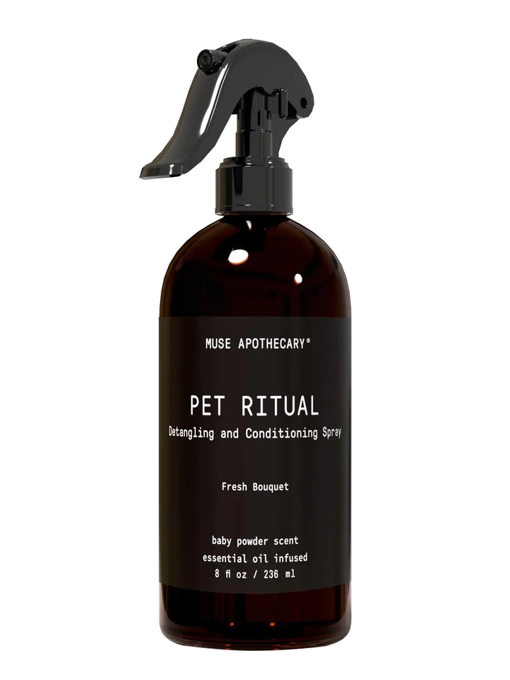 Muse Apothecary Pet Ritual Detangling Spray for Dogs & Cats Pet Detangler Spray for Dogs Dog Detangler Spray Dematting Conditioner Dog Detangling Spray Essential Oils Infused 8oz Fresh Bouquet - Ayora Pets