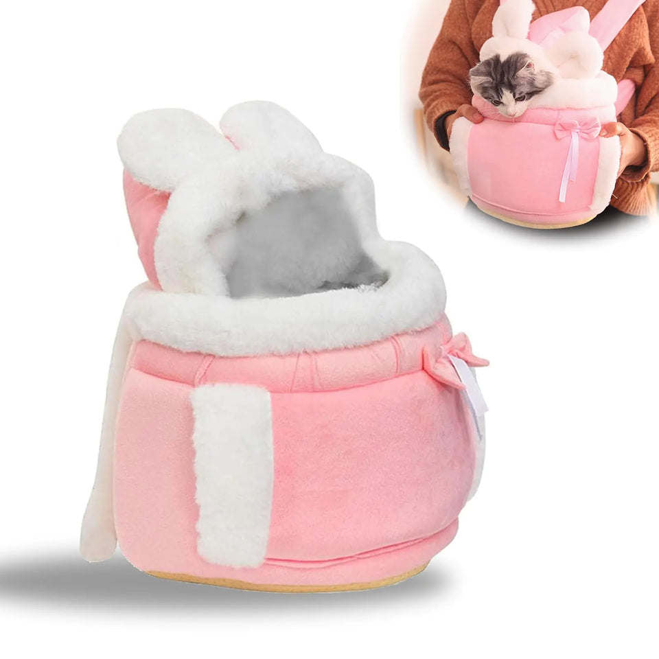 Pet Carrier Bag Cat Bag Carrier Double Pocket Cat Front Pack Carry Bag for Pets Warm Pet Carrier Bag Travel Backpacks for Dogs and Cats Backpack (Pink Medium) - Ayora Pets