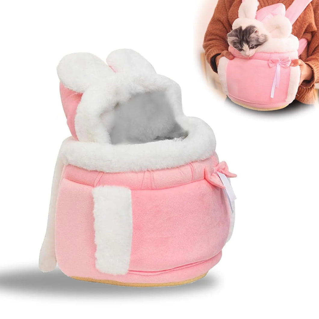 Pet Carrier Bag Cat Bag Carrier Double Pocket Cat Front Pack Carry Bag for Pets Warm Pet Carrier Bag Travel Backpacks for Dogs and Cats Backpack (Pink Medium) - Ayora Pets