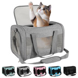 Cat carrier Cat Carrying Case Pet Dog Carrier Soft-Sided Cat Bag Airline Approved Pet Travel Carrier Up to 15 Lbs Collapsible Cat Carrier Dog Carrier for Medium Cats Small Cats Dogs (grey 17*11*11) - Ayora Pets