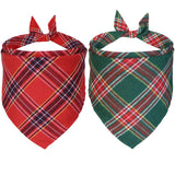 JOTFA 2 Pack Christmas Dog Bandanas Multi Sizes Plaid Dog Christmas Bandana Scarf Holiday Christmas Bandanas for Large Extra Large Dogs (Christmas-2 X-Large) - Ayora Pets