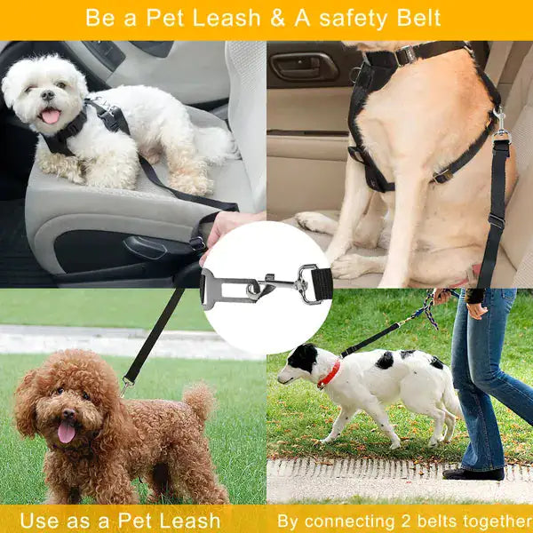 2Pcs Pet Dog Seat Belt Leash Adjustable Pet Dog Cat Safety Leads Harness - Ayora Pets