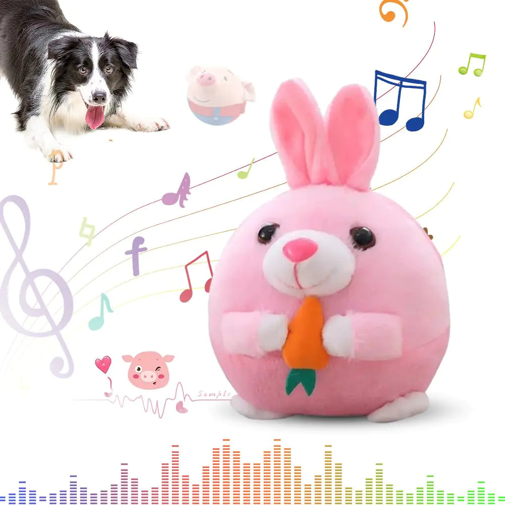 YAWOTA Active Moving Pet Plush Toy 2024 Upgrade Interactive Electronic Dog Toy Squeaky Mobile Dog Ball Toy Interactive Dog Ball Mobile Dog Toy with Recording and Music Mode Dog Pet Toy (Rabbit) - Ayora Pets