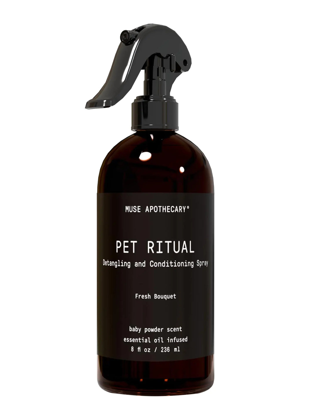 Muse Apothecary Pet Ritual Detangling Spray for Dogs & Cats Pet Detangler Spray for Dogs Dog Detangler Spray Dematting Conditioner Dog Detangling Spray Essential Oils Infused 8oz Fresh Bouquet - Ayora Pets