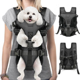 YUDODO Dog Backpack Carrier with Adjustable Safety Buckle Easy-fit Pet Dog Front Carrier for Small Medium Dog Legs Out Dog Chest Carrier for Traveling Walking Cycling (Medium Black) - Ayora Pets