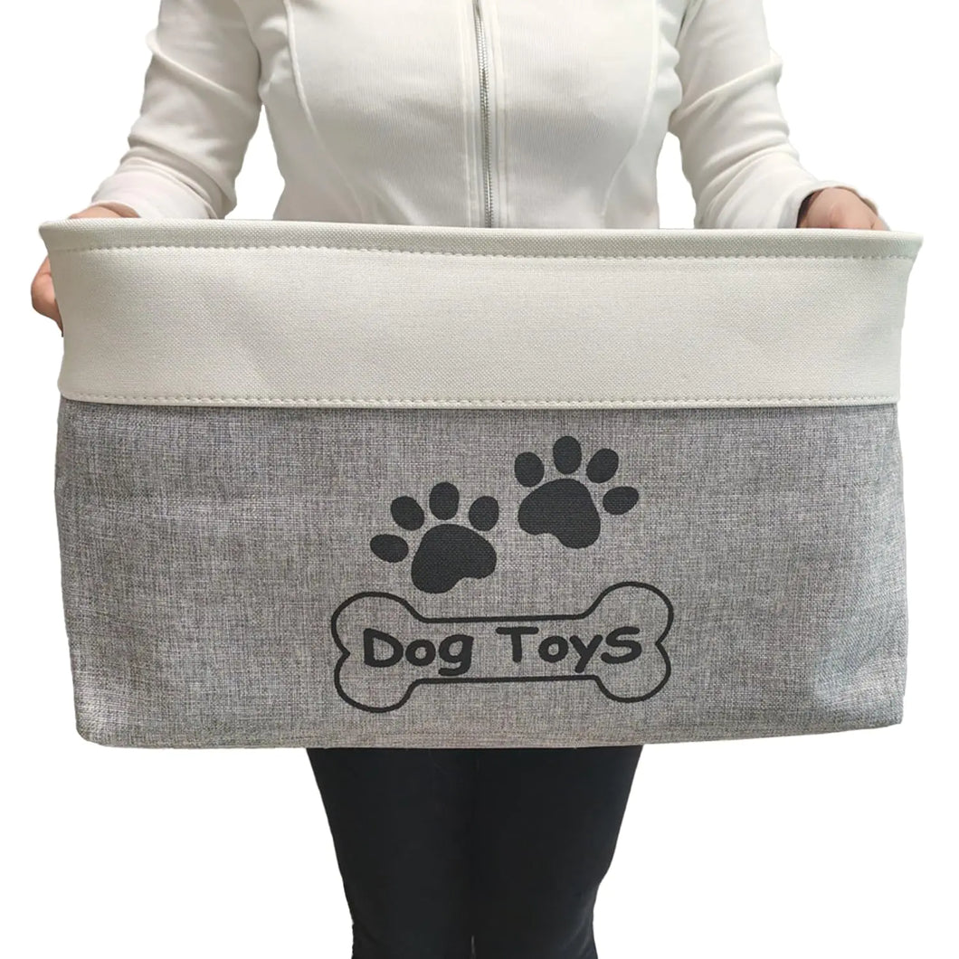 CPAKOWLGOO Large Dog Toy Basket Collapsible Dog Toy Box Shape Keeping Rectangle Dog Toy Bin for Pet ToysAccessories - Ayora Pets