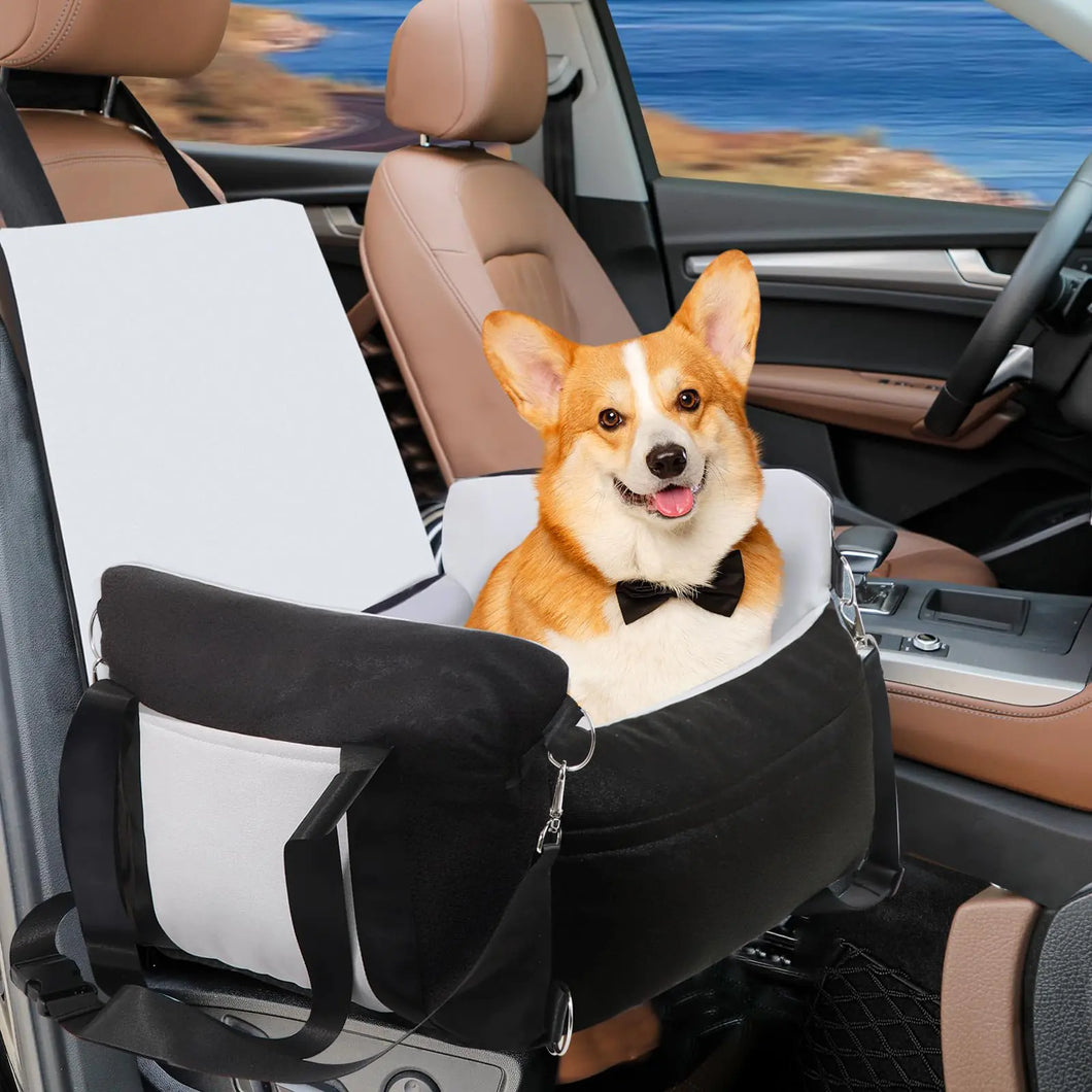 Dog Car Seat for Small Medium Sized Dogs Cat Dog Booster Car Seat for Dogs Puppy Car Seats for Car with Seat Belt Soft Front Pet Carseat Detachable Washable Travel Carrier Bed with Storage Pockets - Ayora Pets